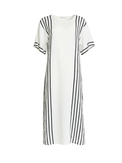 Sevilla Wht/Blk Stripe Dress C50081
