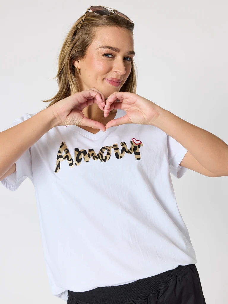 Amour White Animal Tee T50084