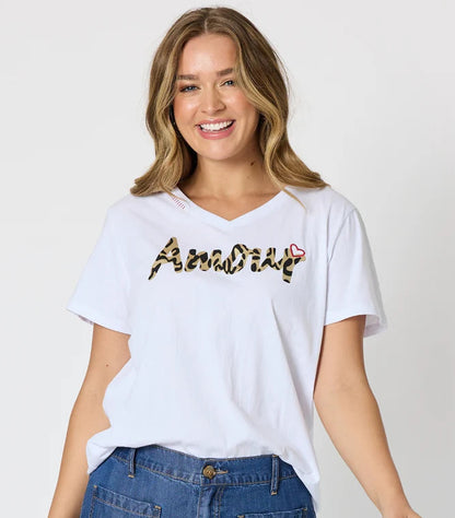 Amour White Animal Tee T50084