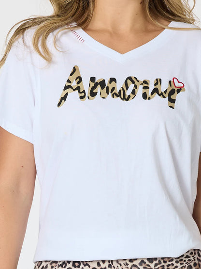 Amour White Animal Tee T50084