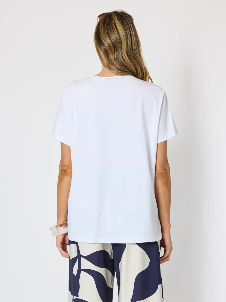 Bay Leaf Navy Print Top C50108