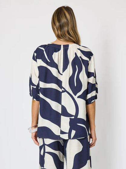 Bay Leaf Navy Multi Top C50231