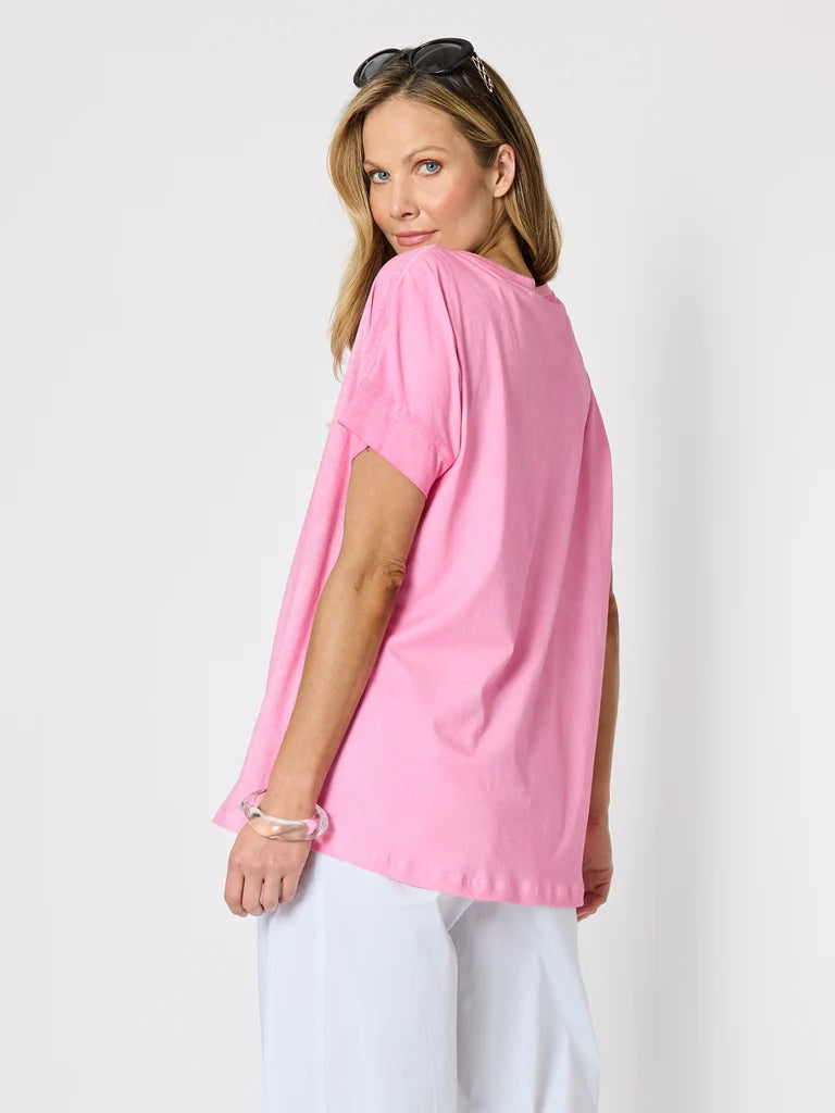 Orbit Pink Print Top C50300