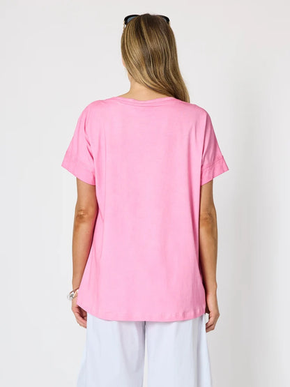 Orbit Pink Print Top C50300