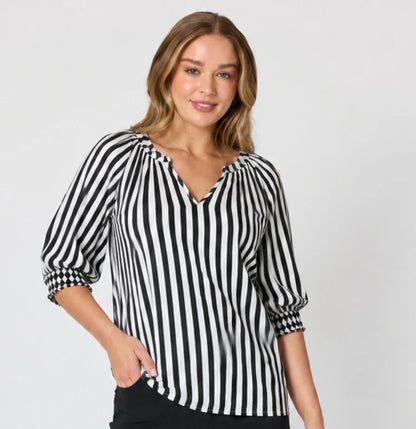 Kalahari Blk/Wht Stripe Tunic T50356
