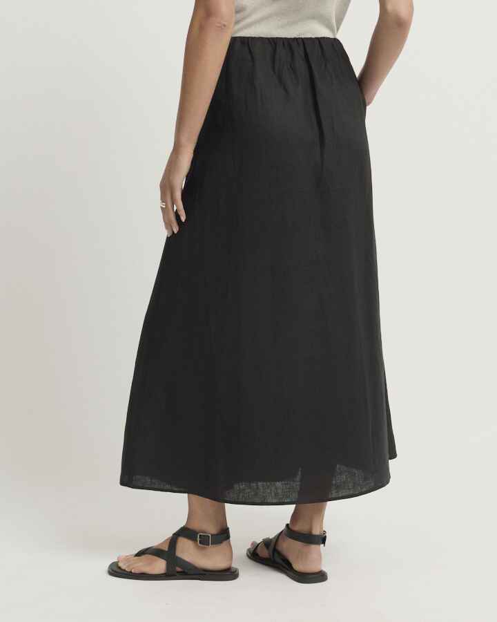 Tirari Navy Pintuck Skirt YT2049