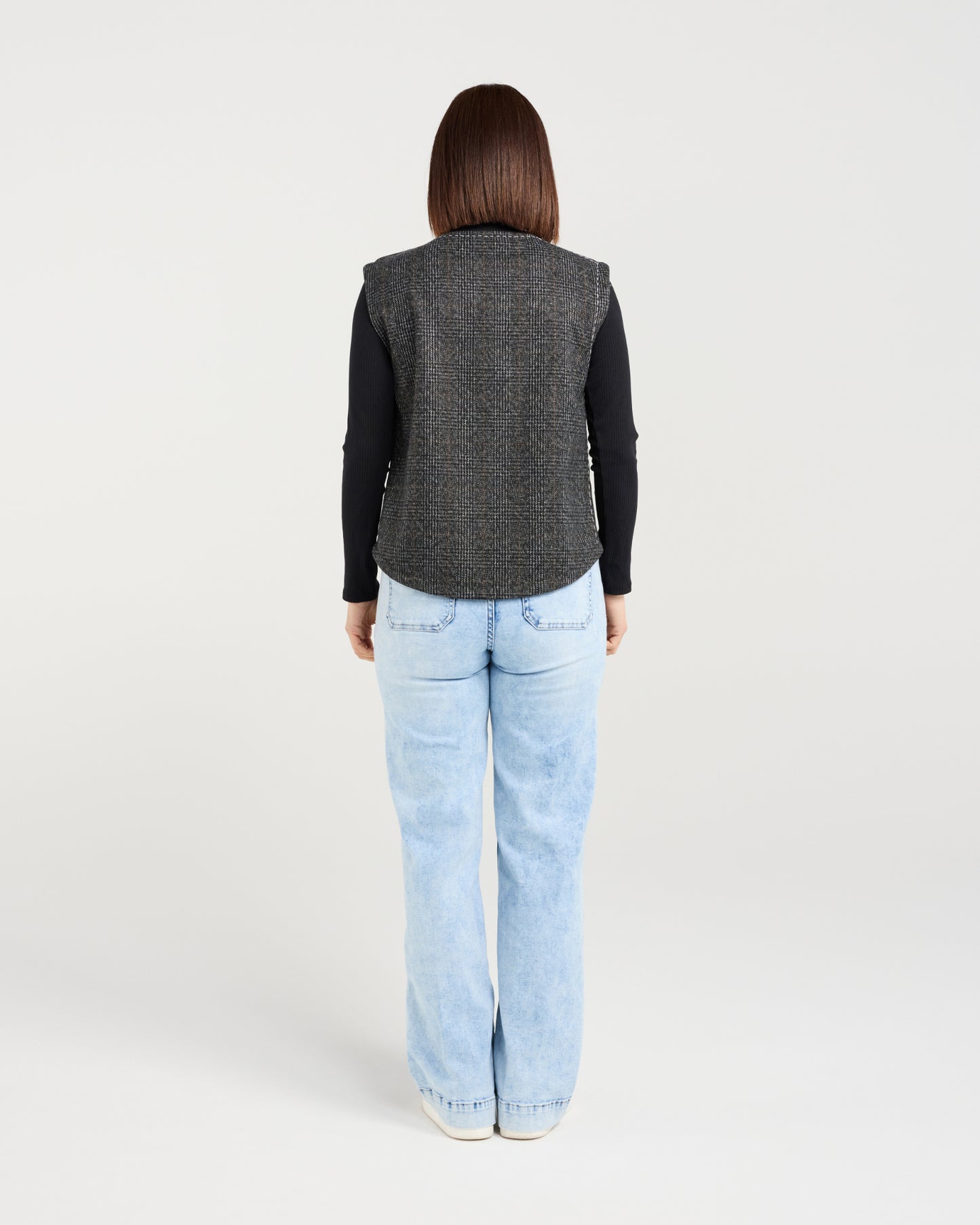 Verona Stone Plaid Vest Z4095-1