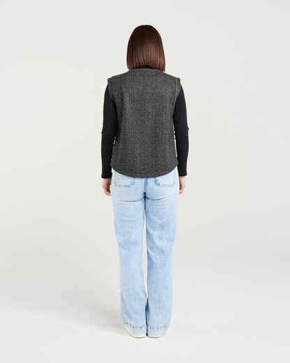 Verona Stone Plaid Vest Z4095-1