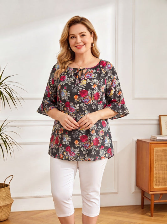 GLAM Cotton Tie Front Top 2653