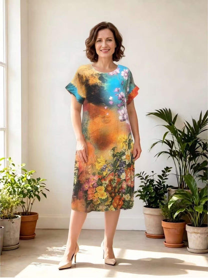 Round Neck Cotton Dress 2612R