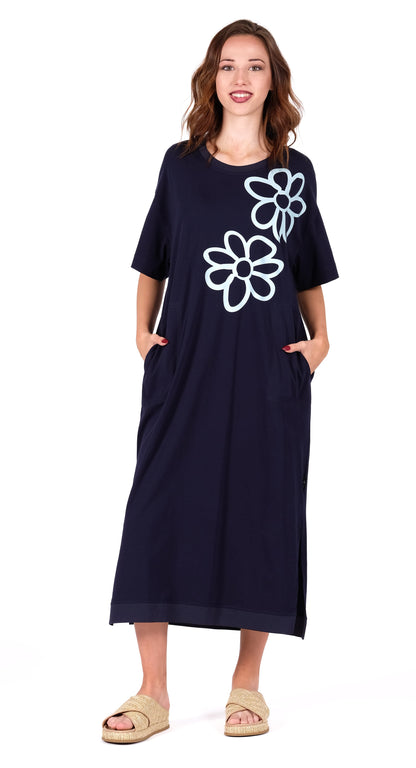 Navy Flower Evie Dress JS26-18