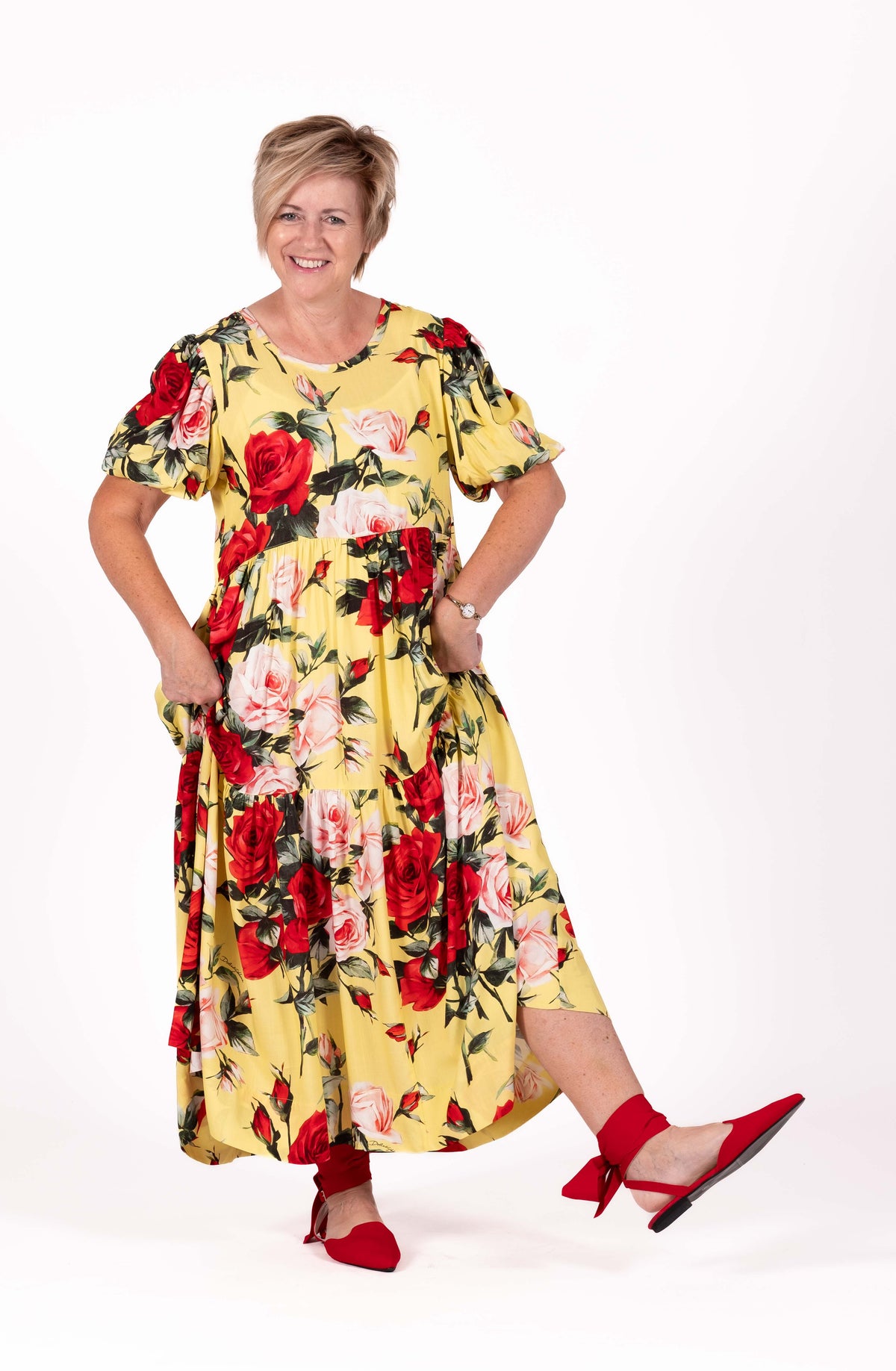 Sunlight Rose Tiered Dress JS26-27