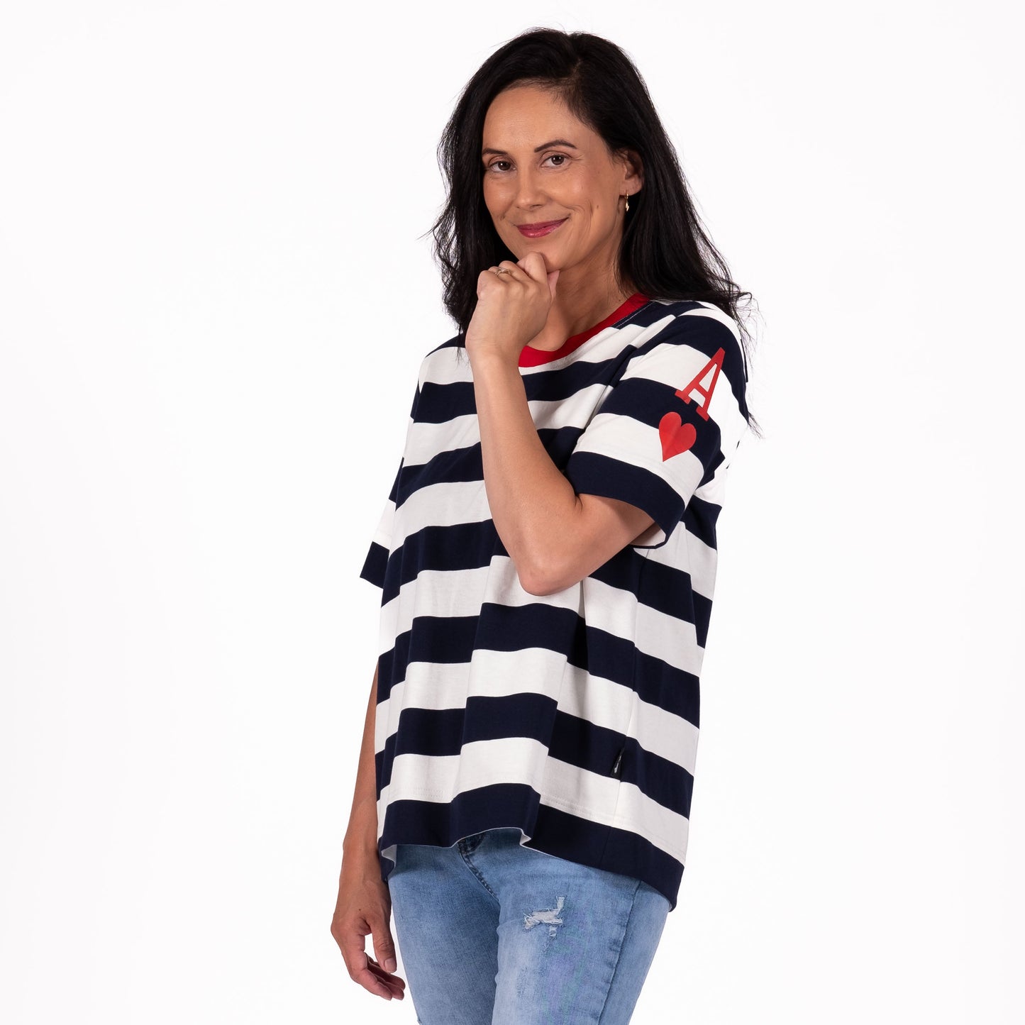 Navy Stripe Basic Tee JS26-44