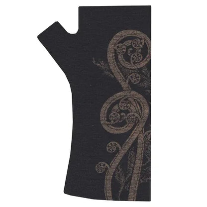Black Print Fingerless Gloves