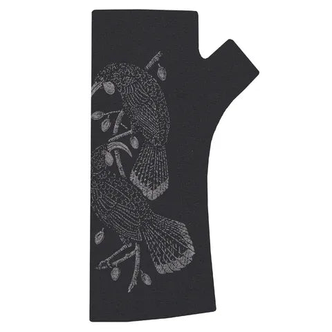 Black Print Fingerless Gloves