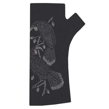 Black Print Fingerless Gloves