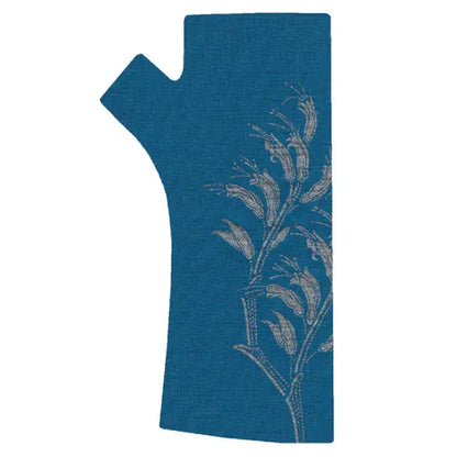 Teal Print Fingerless Gloves