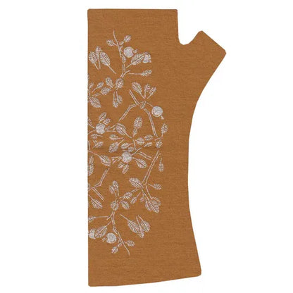 Mustard Print Fingerless Gloves