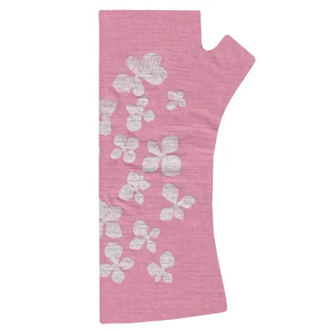 Pale Pink Print Fingerless Gloves