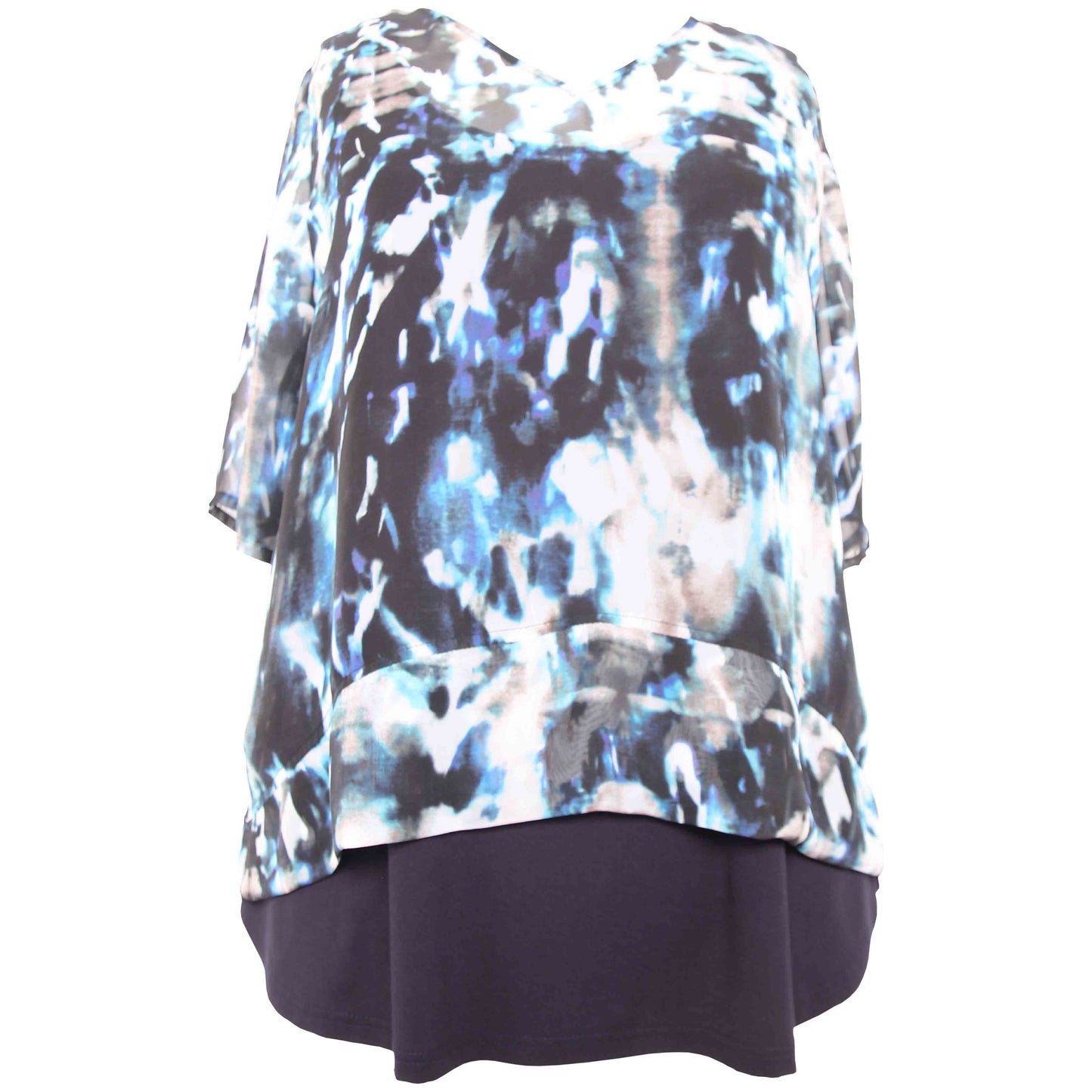 Cashews Print Georgette Band Split Top