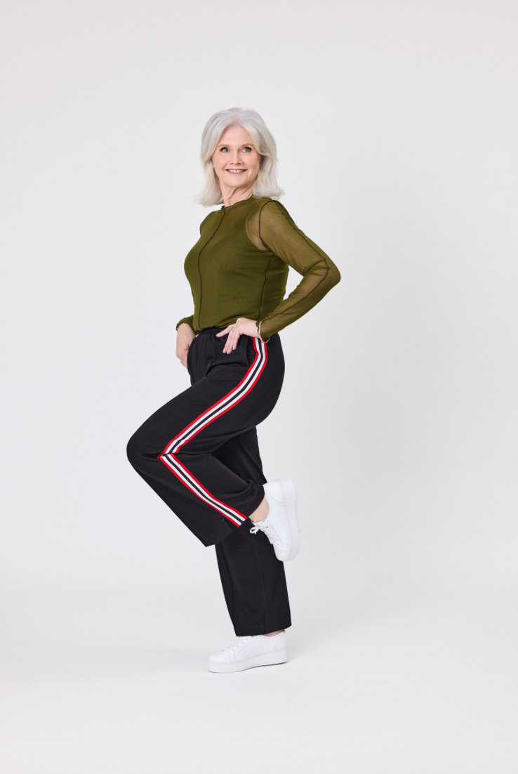 Chloe Black-Red Stripe Pant LTD130