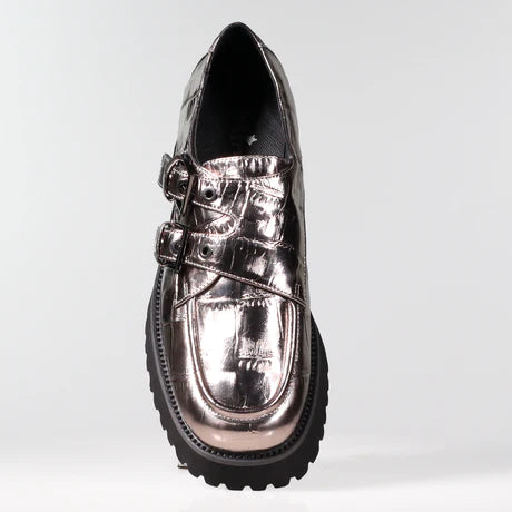 Minx Ella Pewter Croc Emboss Shoe