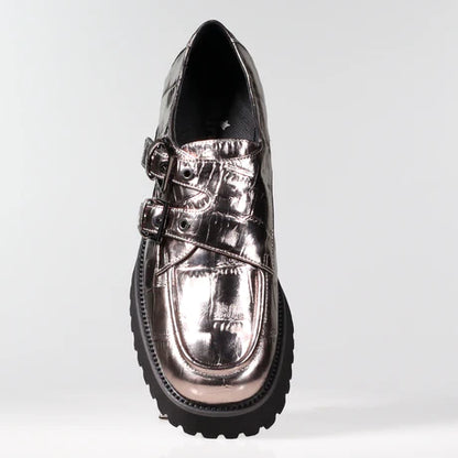 Minx Ella Pewter Croc Emboss Shoe