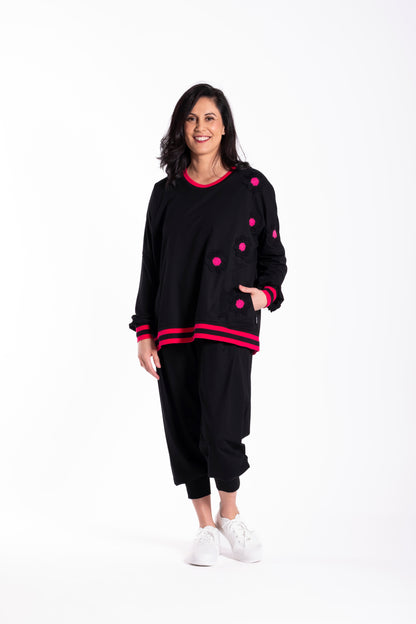 Punk Daisy Noir Sweatshirt JW26-80