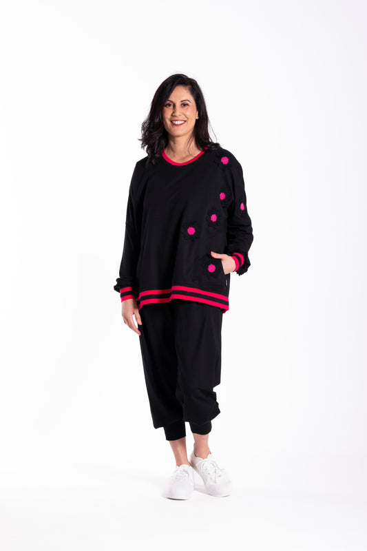 Punk Daisy Noir Sweatshirt JW26-80