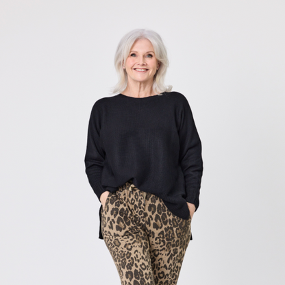 Fiona Knit Top Black LTD174