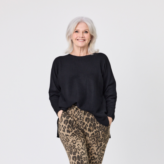 Fiona Knit Top Black LTD174