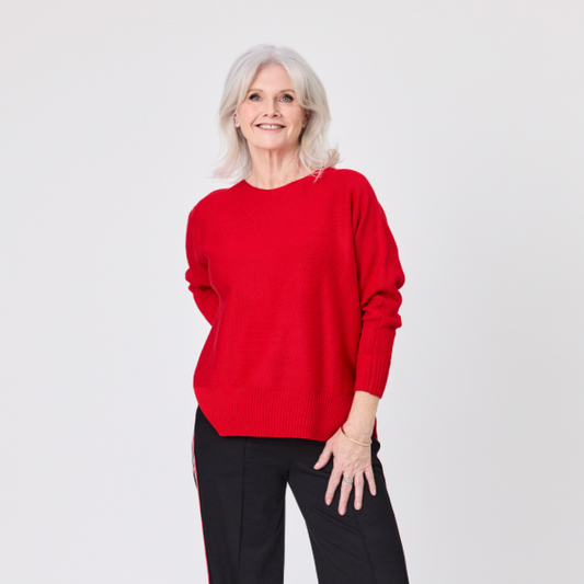 Fiona Knit Top Red LTD174