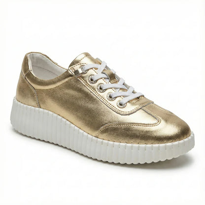 Valencia Gold Metallic Platform Sneaker