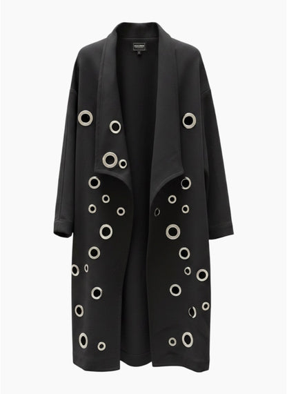 Rome Black D Rings Coat GH128