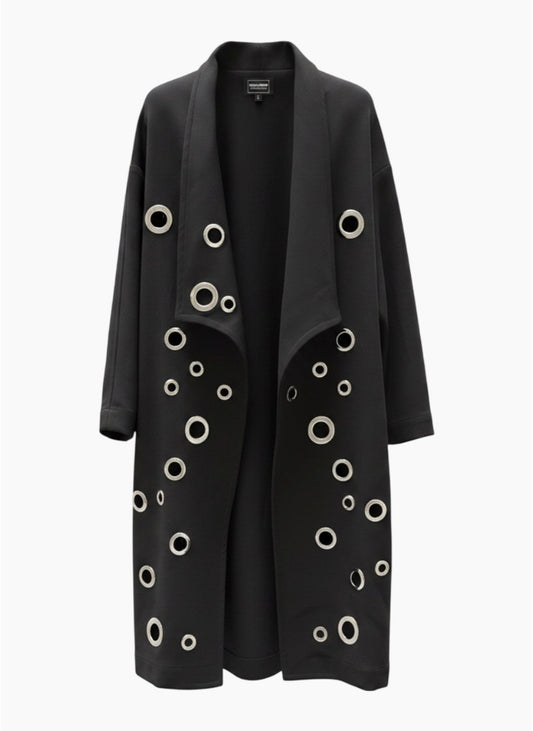 Rome Black D Rings Coat GH128