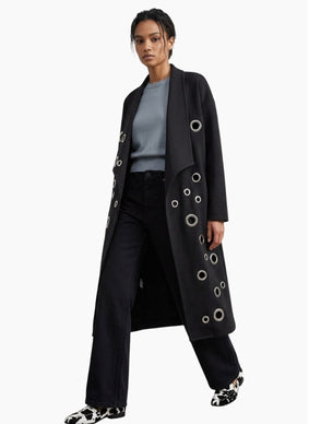 Rome Black D Rings Coat GH128