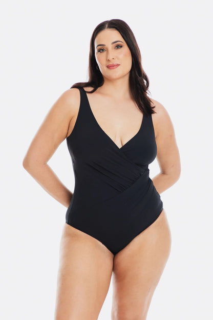 TOGS Black Surplice Onepiece