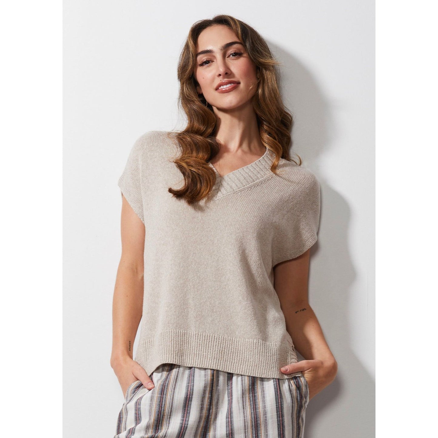 LD & Co Chunky Linen Vest LC6662