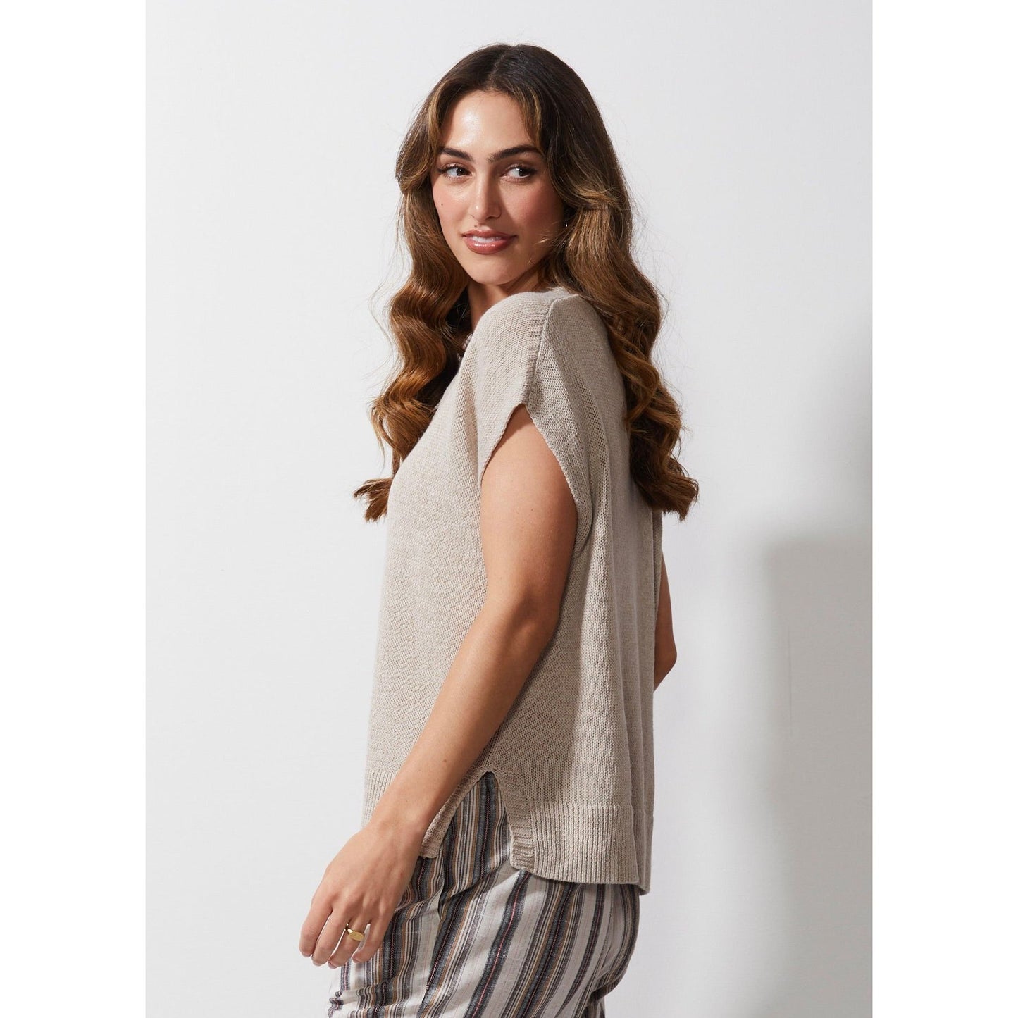 LD & Co Chunky Linen Vest LC6662