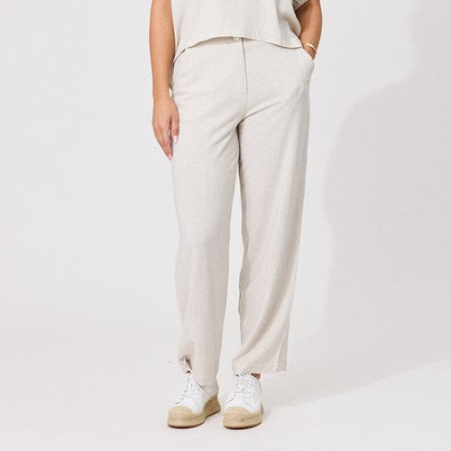 Angela Oatmeal Linen Pants LTD420