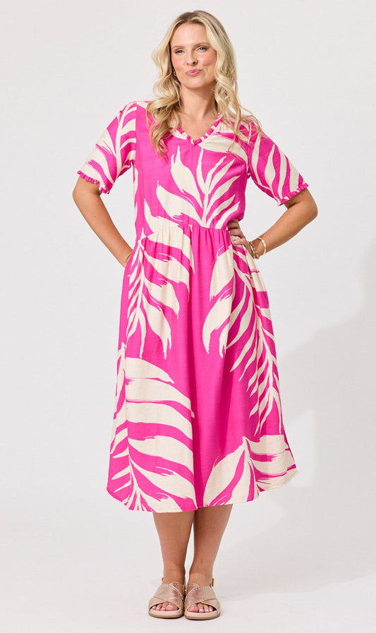 Marissa Floral Fuchsia Dress LTD450