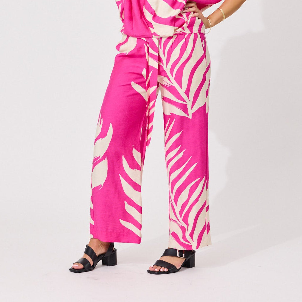 Marie Floral Fuchsia Pants LTD425