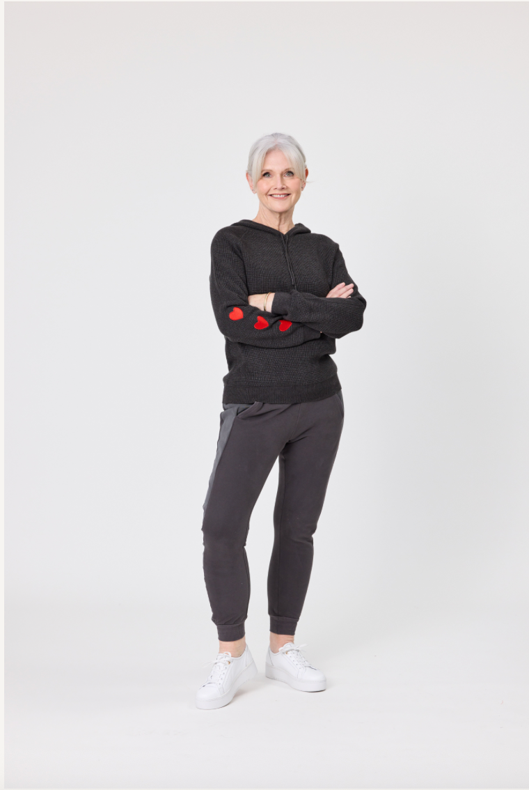 Lova Charcoal Hoodie Knit LTD355