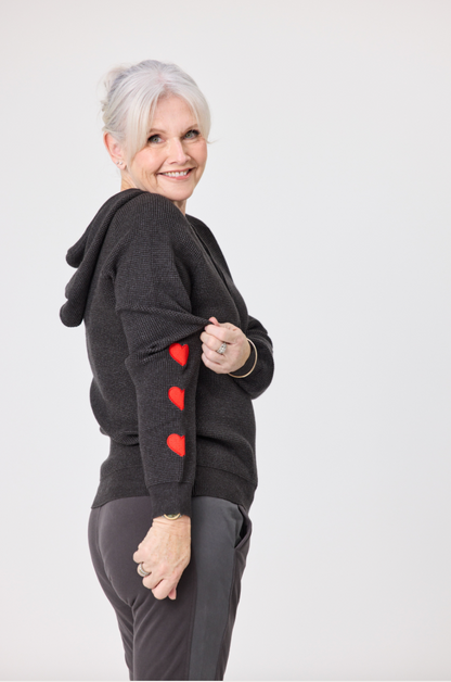 Lova Charcoal Hoodie Knit LTD355