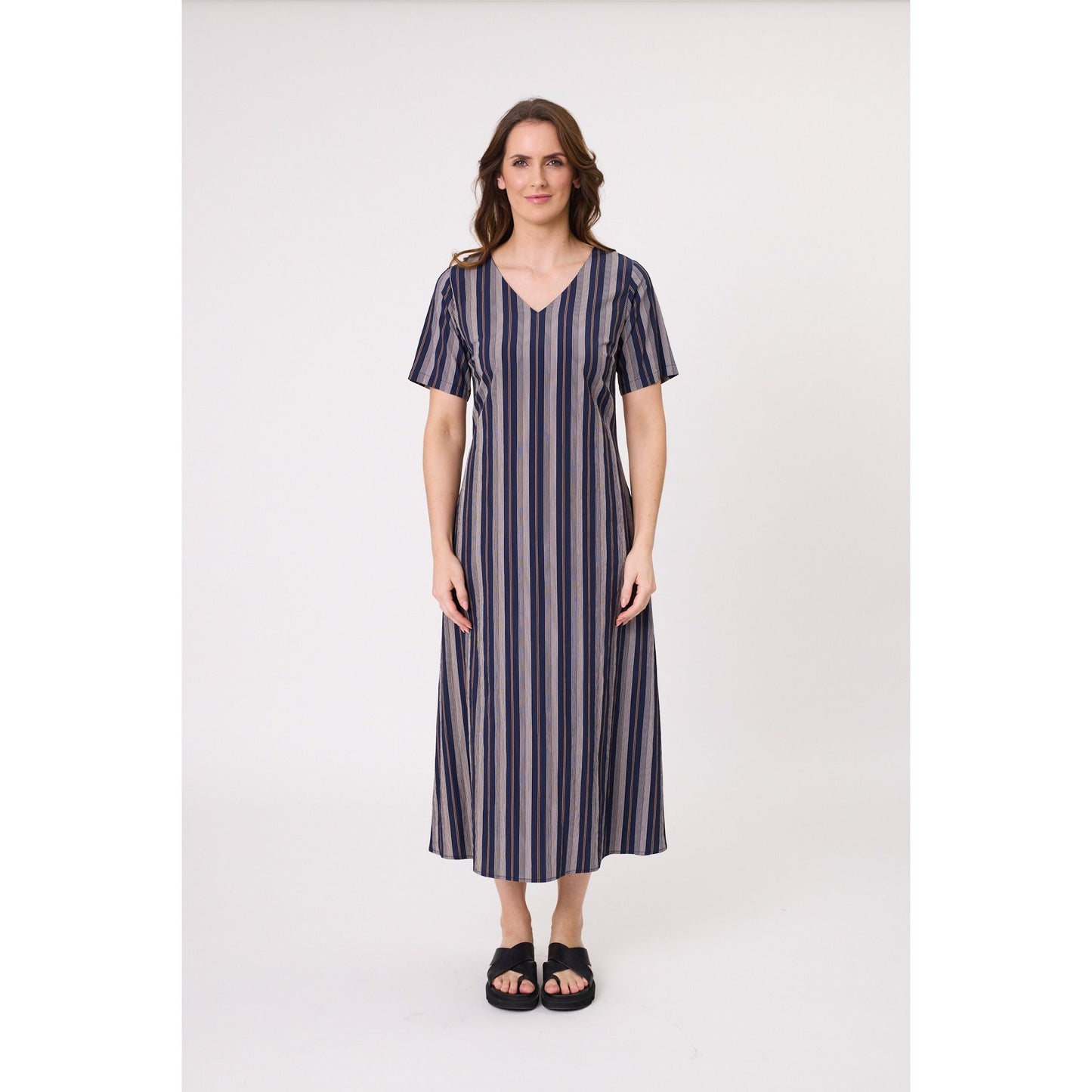 Marta Dress Navy Stripe LTD261