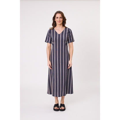 Marta Dress Navy Stripe LTD261