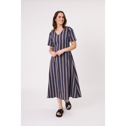 Marta Dress Navy Stripe LTD261