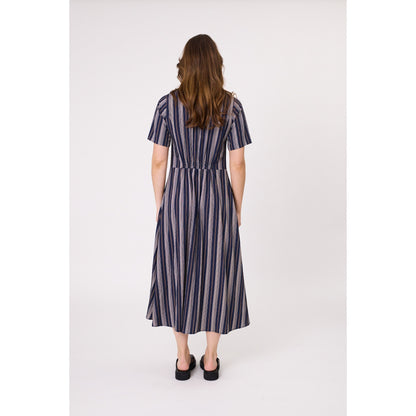 Marta Dress Navy Stripe LTD261