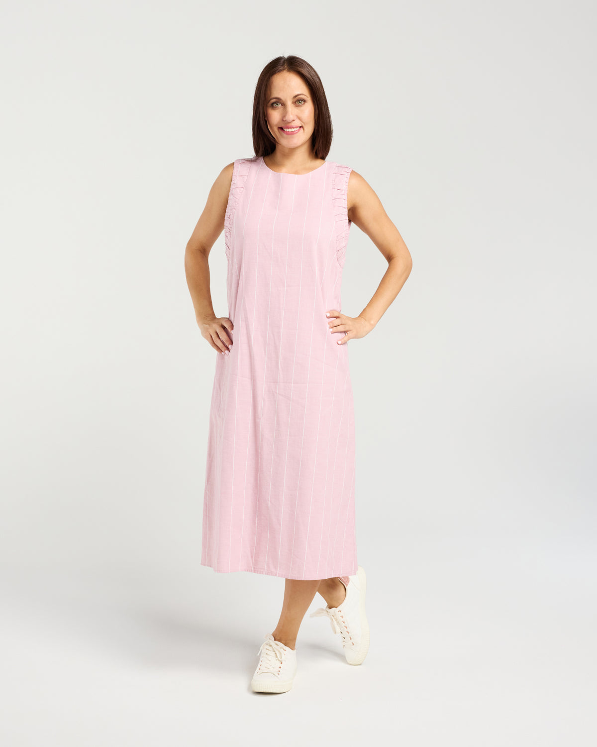 Edith Pink Stripe Dress S6055-1