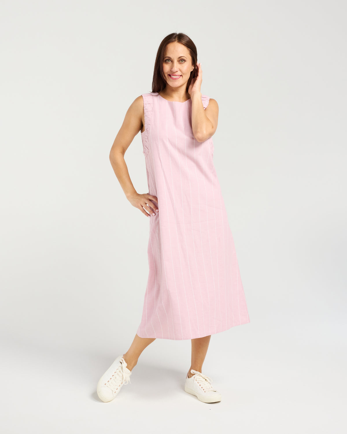 Edith Pink Stripe Dress S6055-1